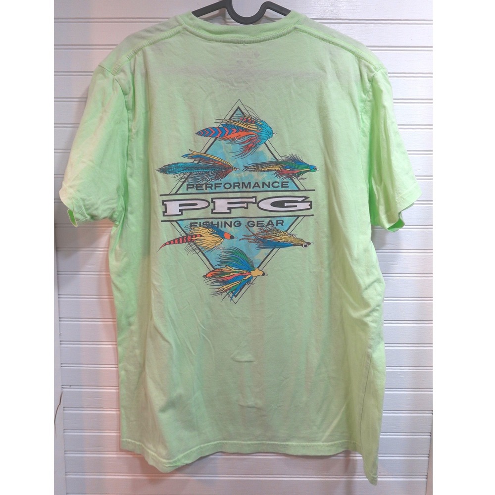 Columbia PFG‎ La Ment Reily Tshirt Men's Large Mint Green Fishing Outdoor Tee